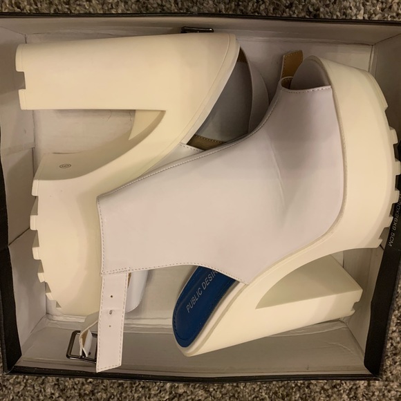 (SOLD) Public Desire White Platform Heels - Picture 5 of 12